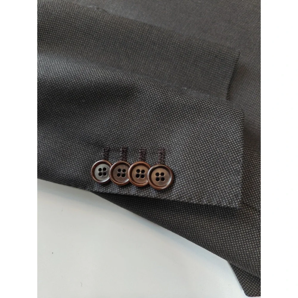 Corallo Rosso Mens Super 110s Sport Coat 40R Brown Birdseye Italy 3 Button G805